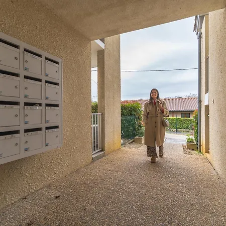 Les Mimosas - App 07 - Cosy Clim Balcon 1er Etage דירה Cazaubon